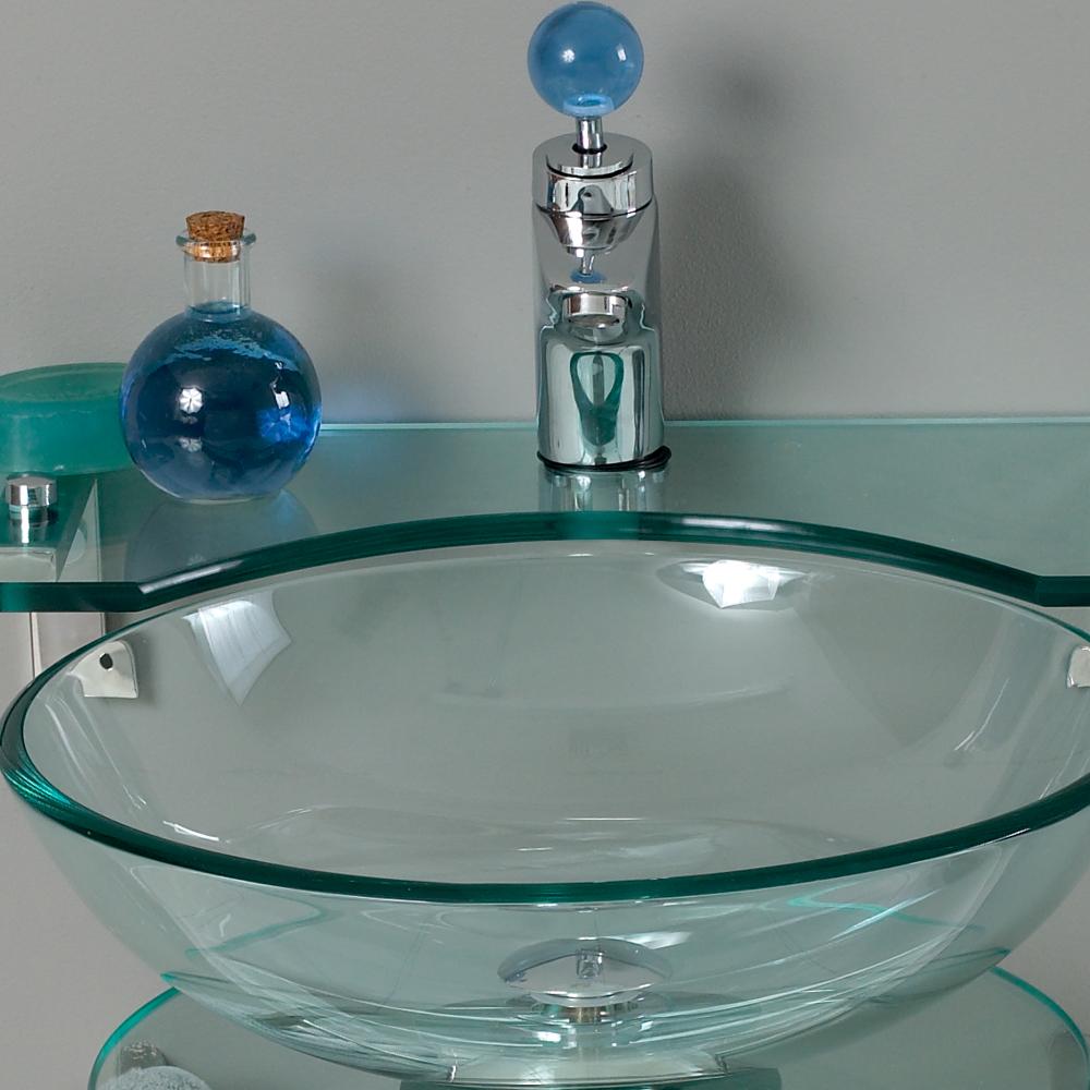 Fresca Ovale 24" Modern Glass Bathroom Vanity w/ Frosted Edge Mirror