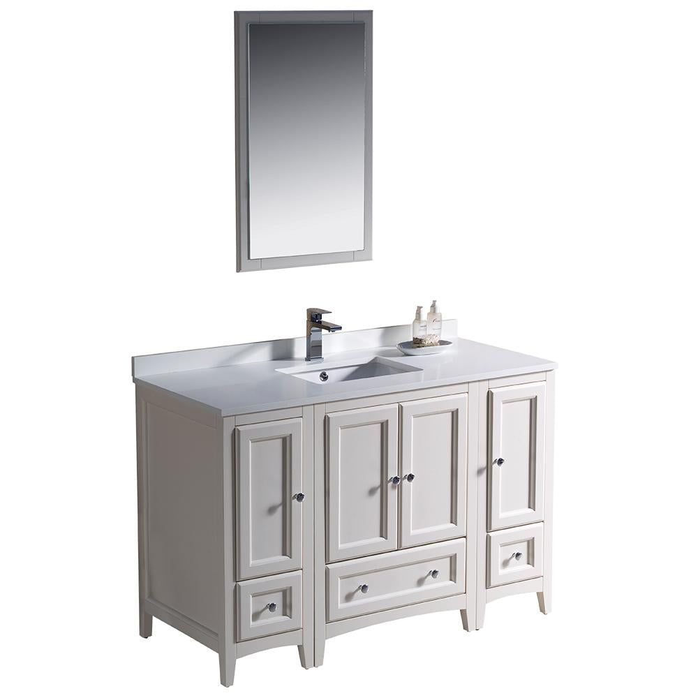 Fresca Oxford 48" Antique White Traditional Bathroom Vanity