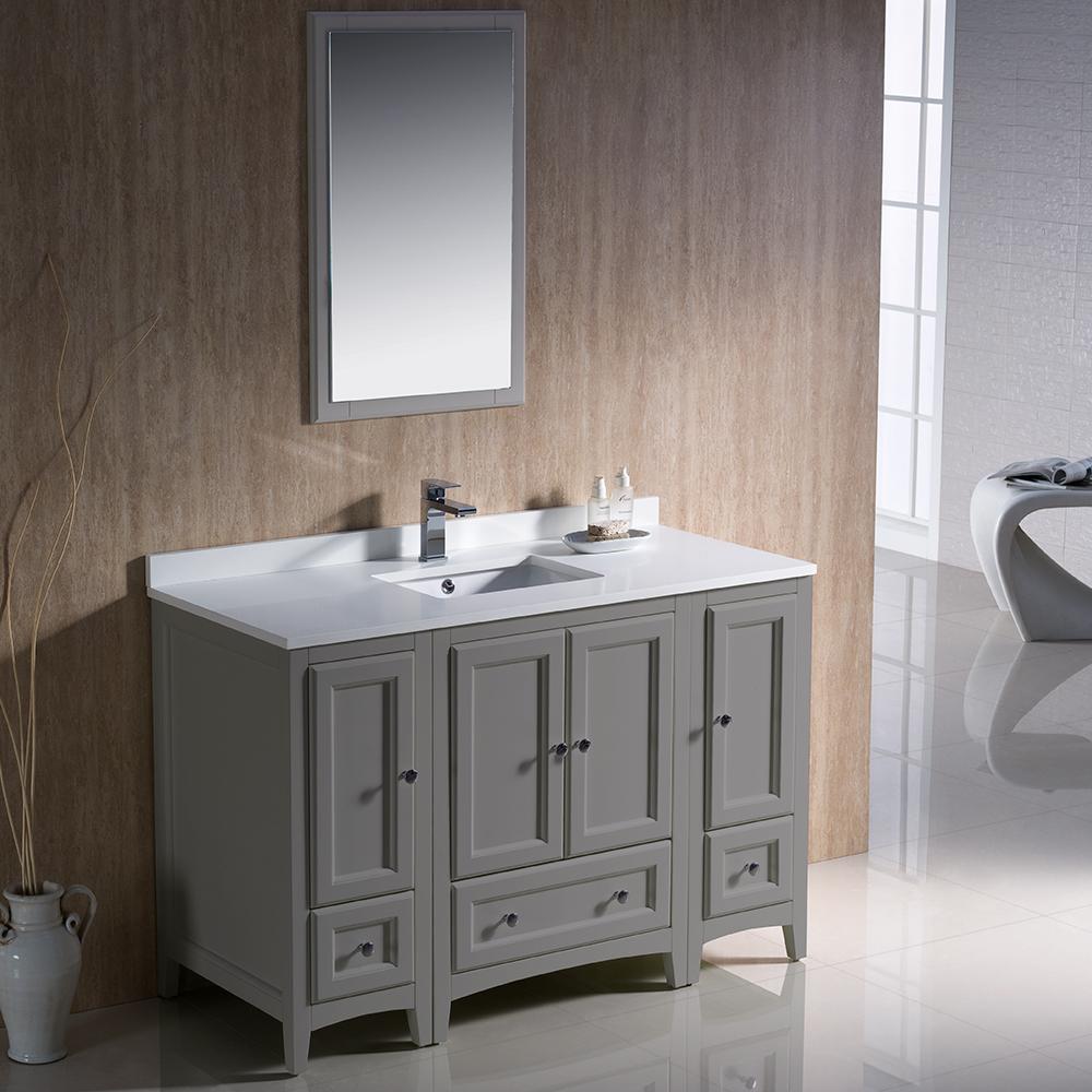 Fresca-Oxford-48"-Gray-Traditional-Bathroom-Vanity-(FVN20-122412GR)