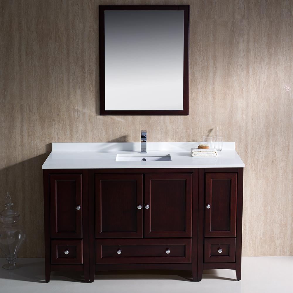 Fresca Oxford 54" Mahogany Traditional Bathroom Vanity