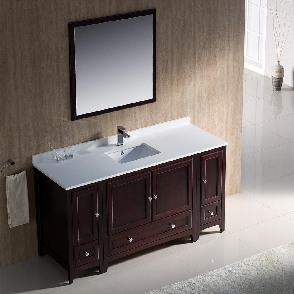 Fresca Oxford 60" Mahogany Traditional Bathroom Vanity