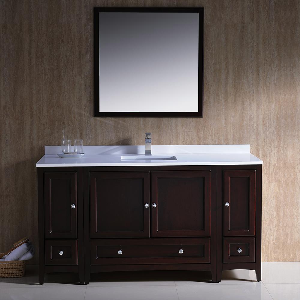 Fresca Oxford 60" Mahogany Traditional Bathroom Vanity