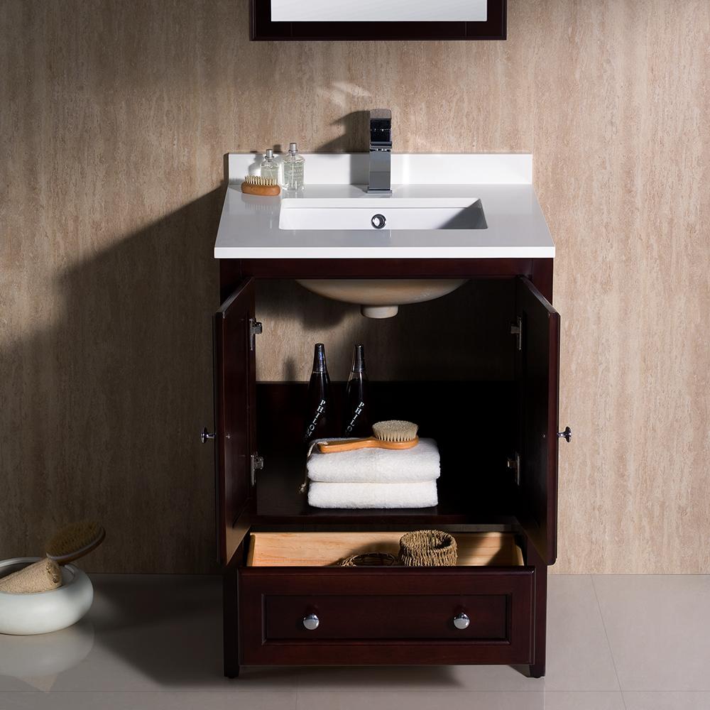 Fresca Oxford 24" Mahogany Traditional Bathroom Vanity