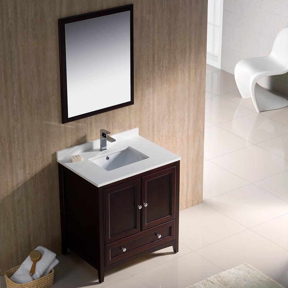 Fresca Oxford 30" Mahogany Traditional Bathroom Vanity