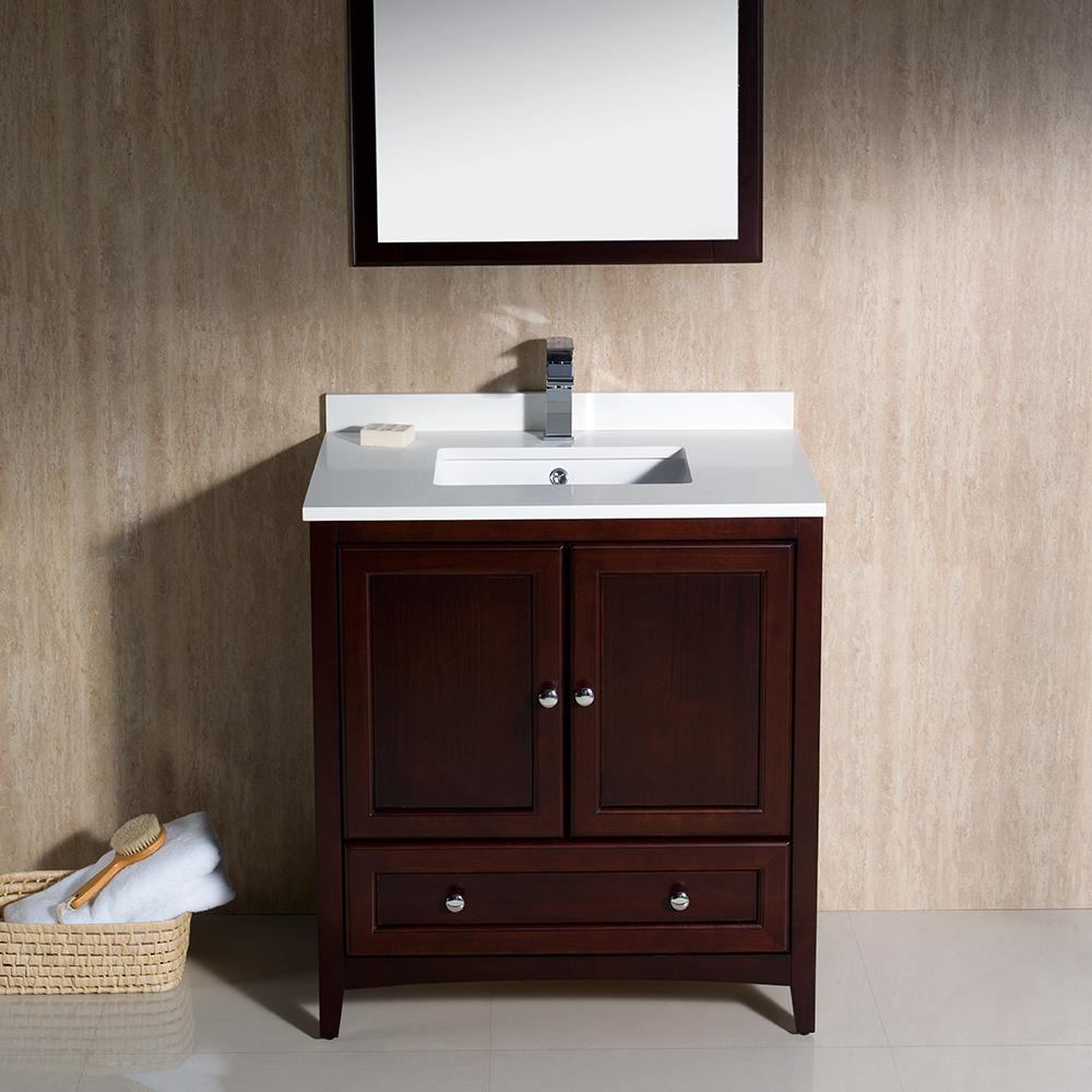 Fresca Oxford 30" Mahogany Traditional Bathroom Vanity