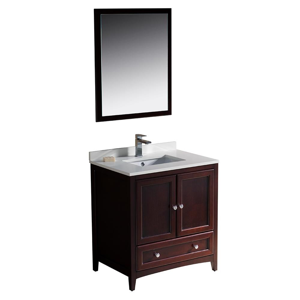 Fresca Oxford 30" Mahogany Traditional Bathroom Vanity
