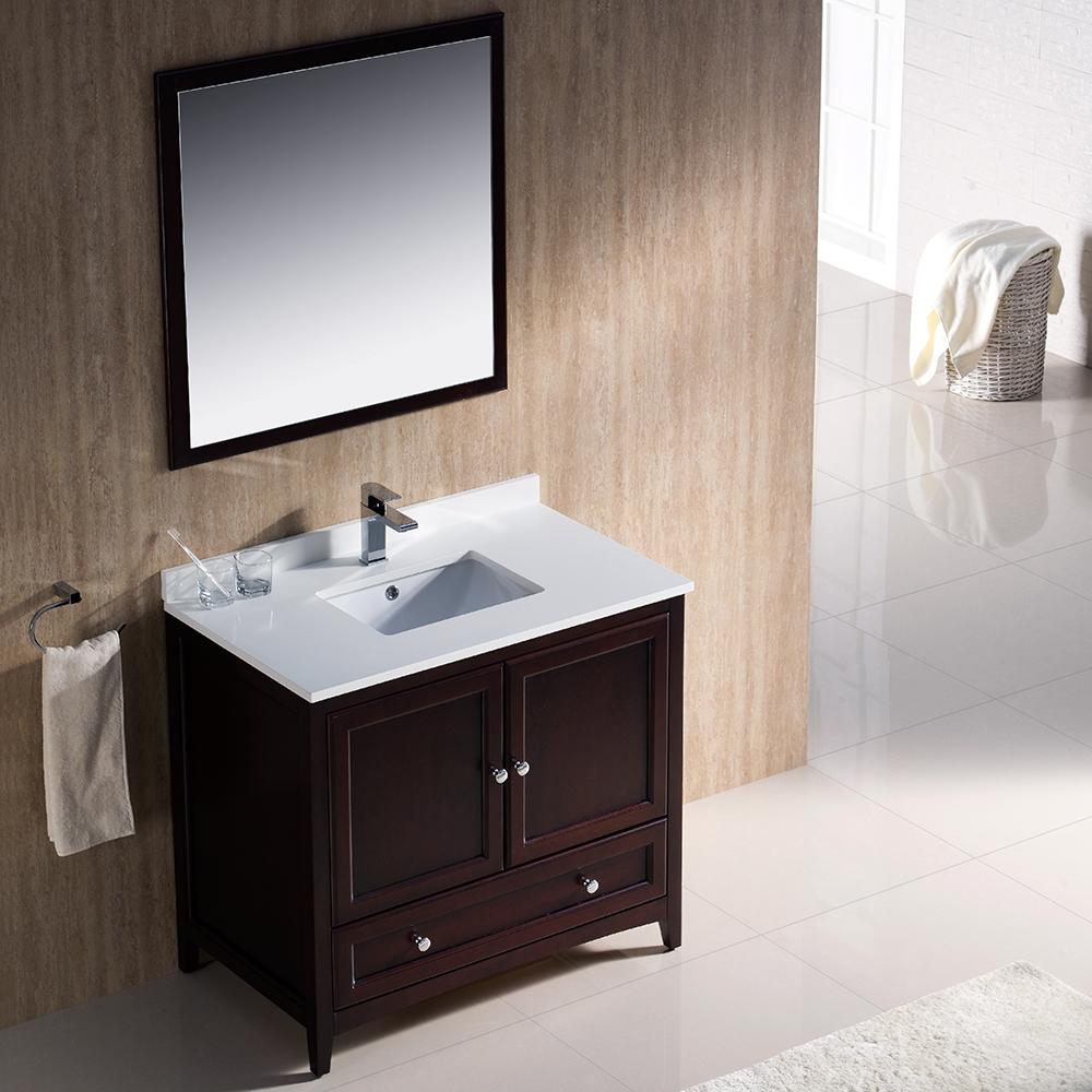 Fresca Oxford 36" Mahogany Traditional Bathroom Vanity