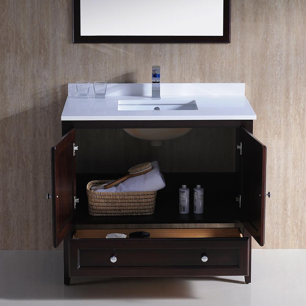 Fresca Oxford 36" Mahogany Traditional Bathroom Vanity