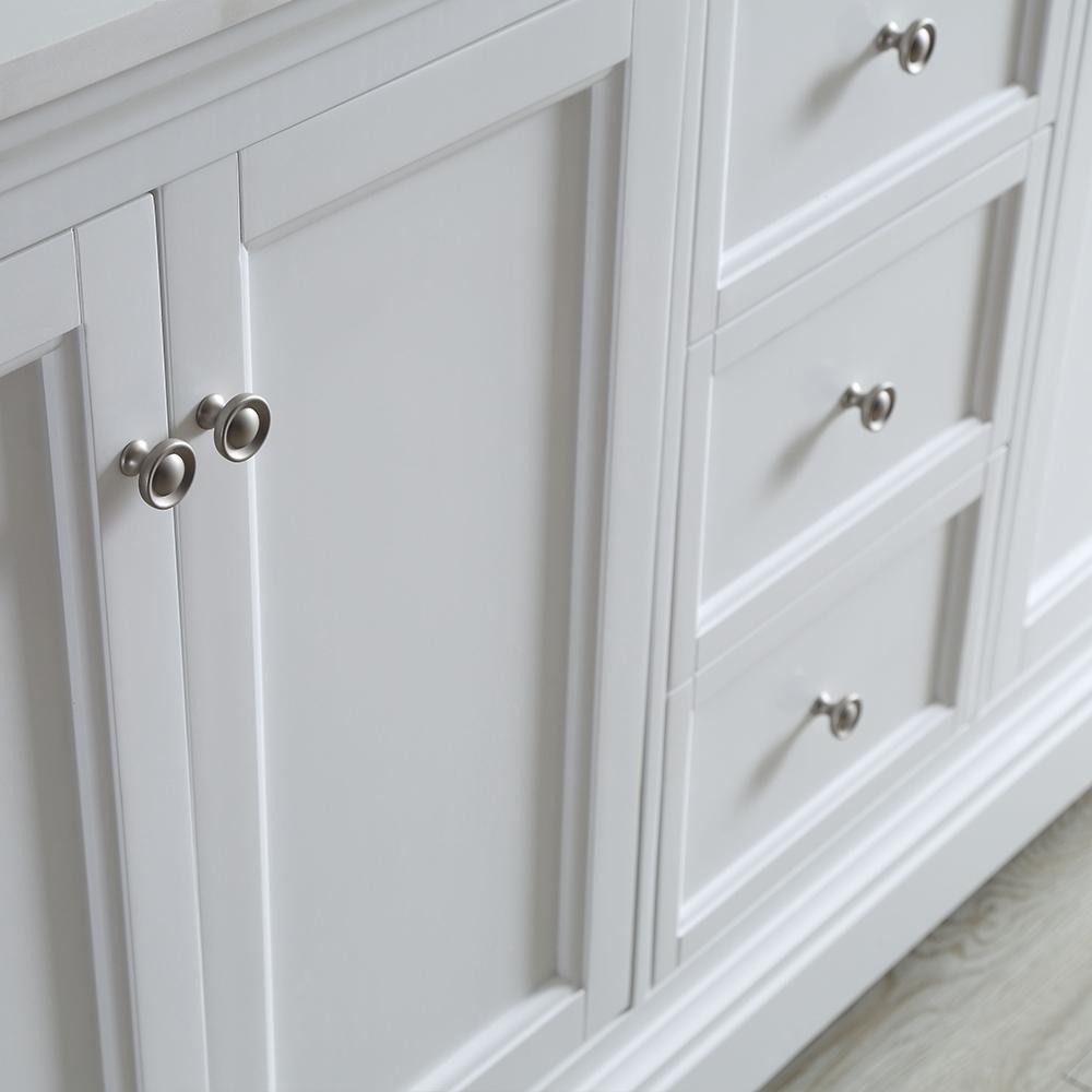 Fresca Windsor 72" Matte White Traditional Double Sink Bathroom Vanity w/ Mirrors