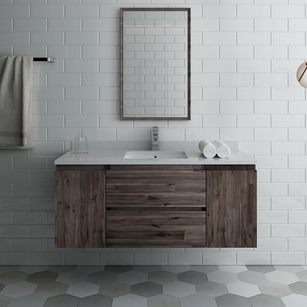 Fresca Formosa 48" Wall Hung Modern Bathroom Vanity w/ Mirror