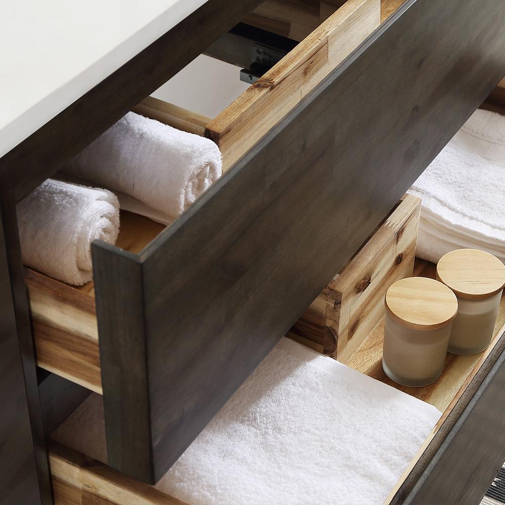 Fresca Formosa 72" Floor Standing Double Sink Modern Bathroom Vanity w/ Open Bottom & Mirrors