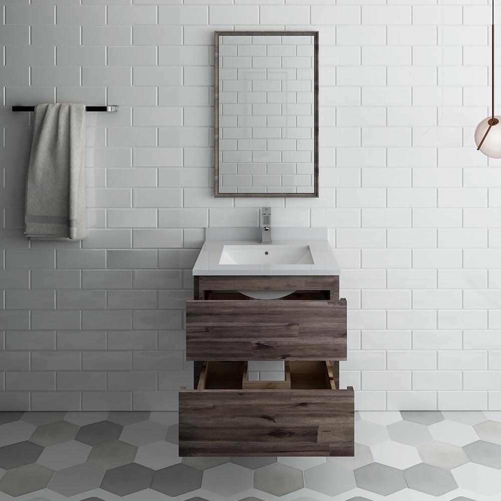 Fresca Formosa 24" Wall Hung Modern Bathroom Vanity w/ Mirror
