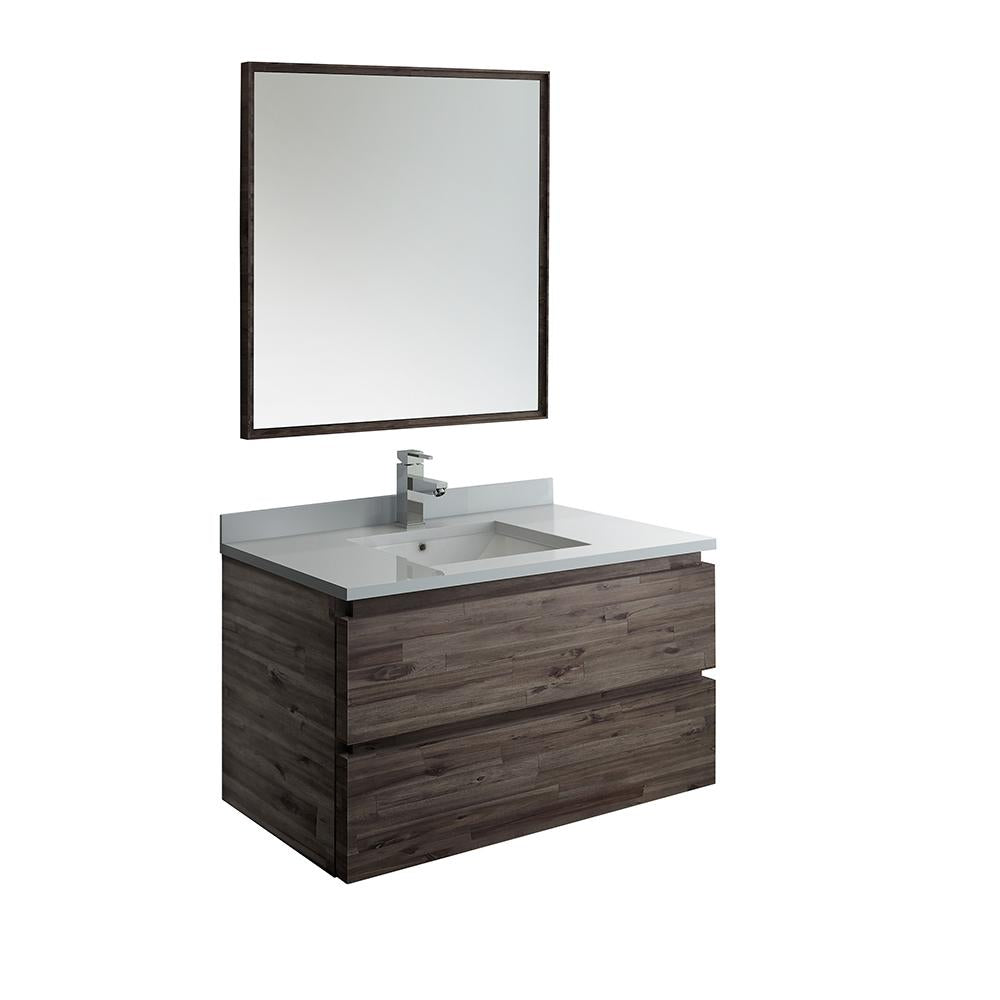 Fresca Formosa 36" Wall Hung Modern Bathroom Vanity w/ Mirror