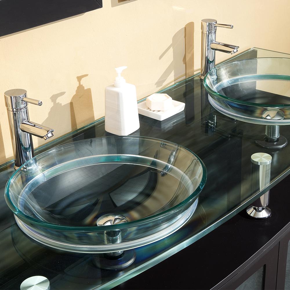 Fresca Contento 60" Espresso Double Sink Modern Bathroom Vanity w/ Mirrors