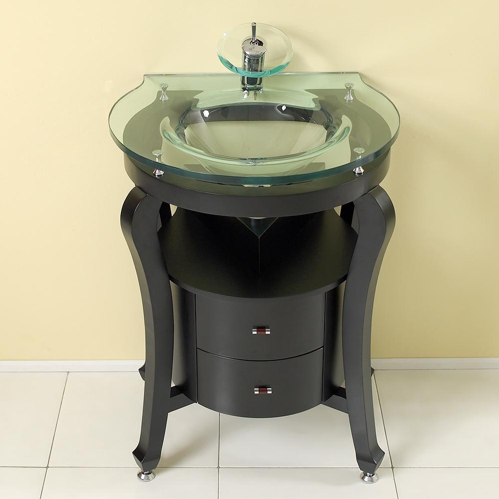 Fresca Simpatico 26" Espresso Modern Bathroom Vanity w/ Mirror & Shelves