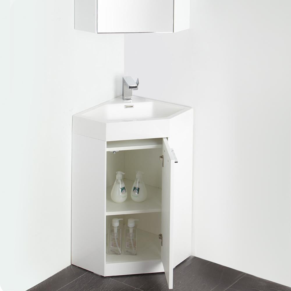 Fresca Coda 18" White Modern Corner Bathroom Vanity