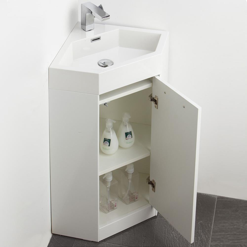 Fresca Coda 18" White Modern Corner Bathroom Vanity