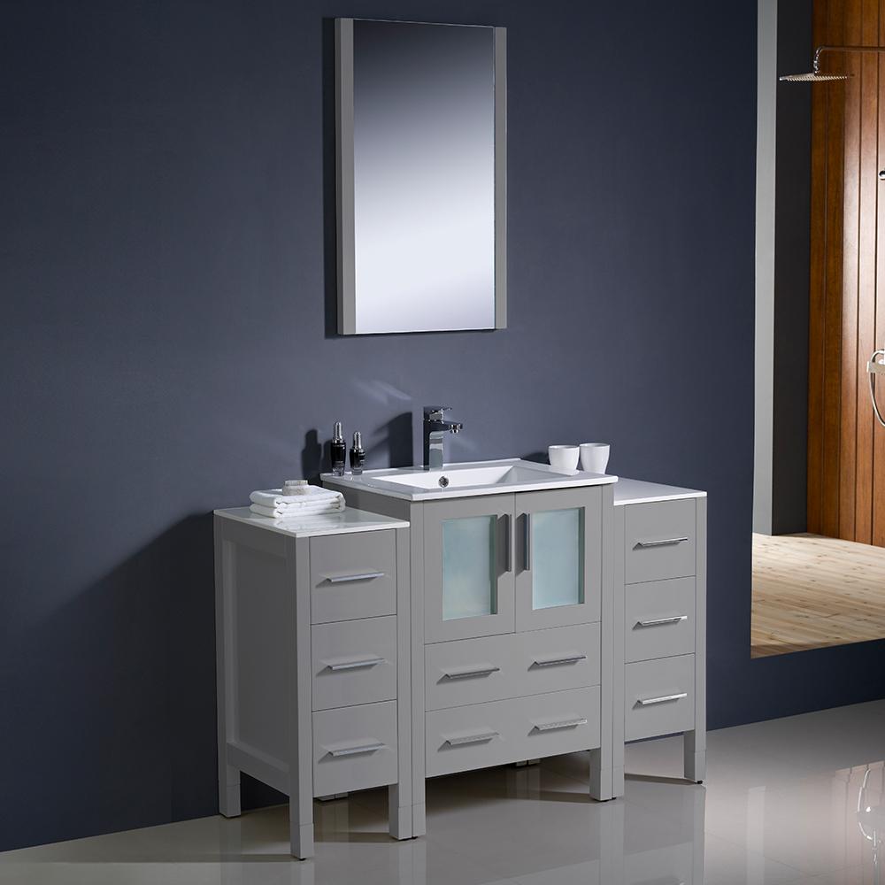 Fresca-Torino-48"-Gray-Modern-Bathroom-Vanity-w/-2-Side-Cabinets-&-Integrated-Sink-(FVN62-122412GR-UNS)