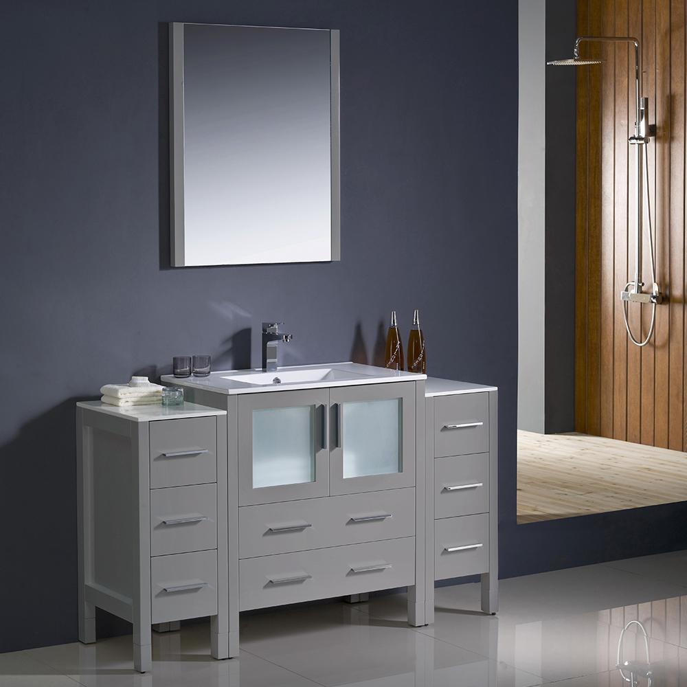 Fresca-Torino-54"-Gray-Modern-Bathroom-Vanity-w/-2-Side-Cabinets-&-Integrated-Sink-(FVN62-123012GR-UNS)
