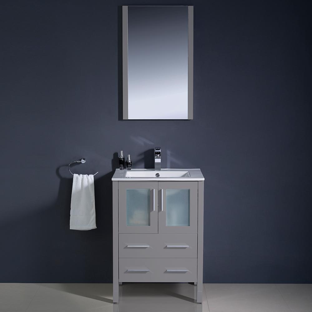 Fresca Torino 24" Gray Modern Bathroom Vanity w/ Integrated Sink