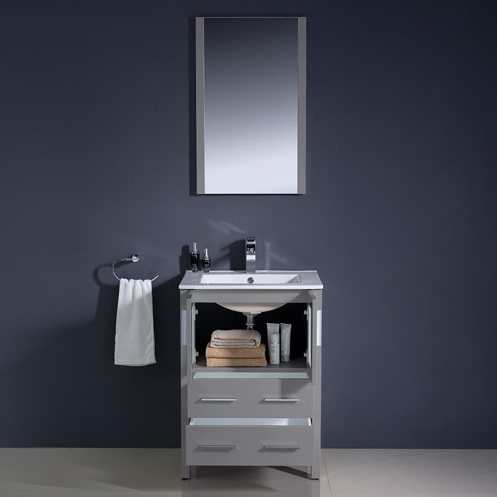Fresca Torino 24" Gray Modern Bathroom Vanity w/ Integrated Sink