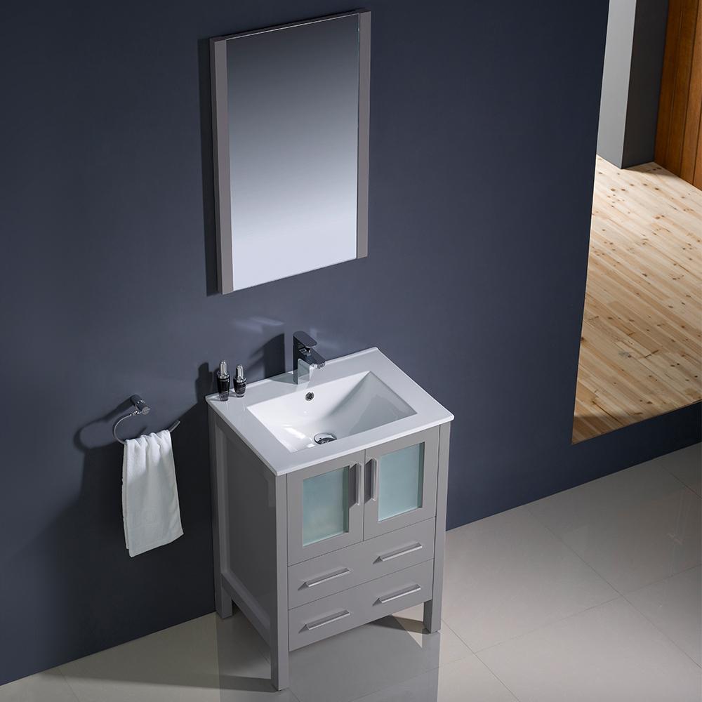 Fresca Torino 24" Gray Modern Bathroom Vanity w/ Integrated Sink