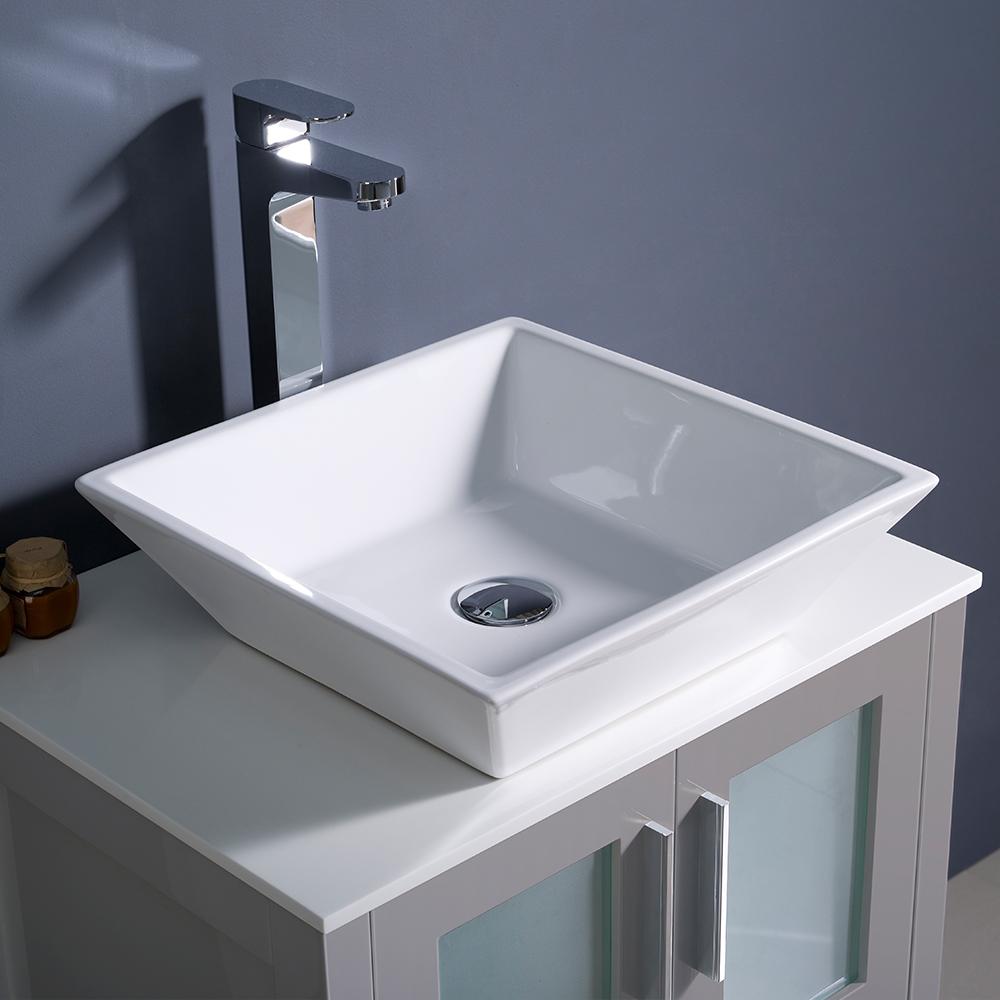 Fresca Torino 24" Gray Modern Bathroom Vanity w/ Vessel Sink