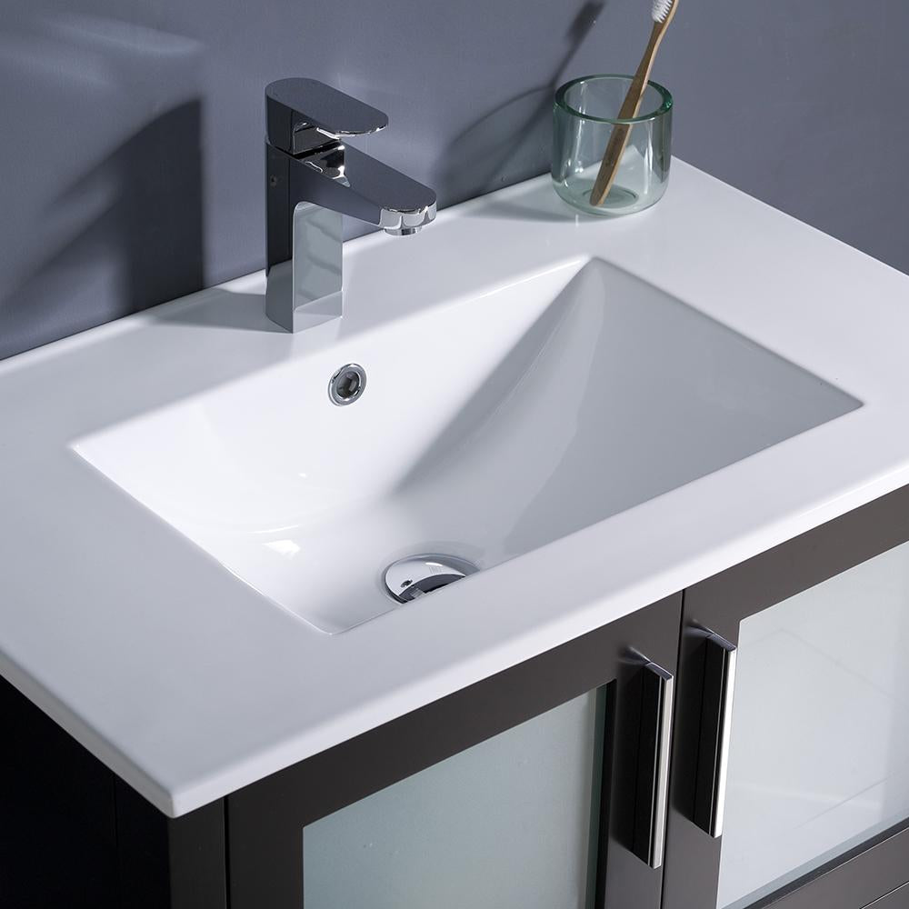 Fresca Torino 30" Espresso Modern Bathroom Vanity w/ Integrated Sink