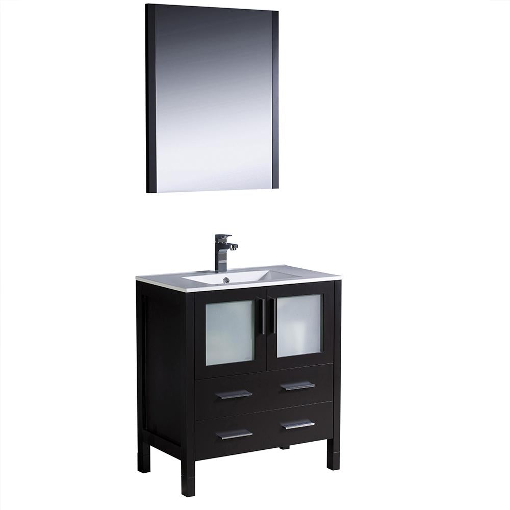 Fresca Torino 30" Espresso Modern Bathroom Vanity w/ Integrated Sink