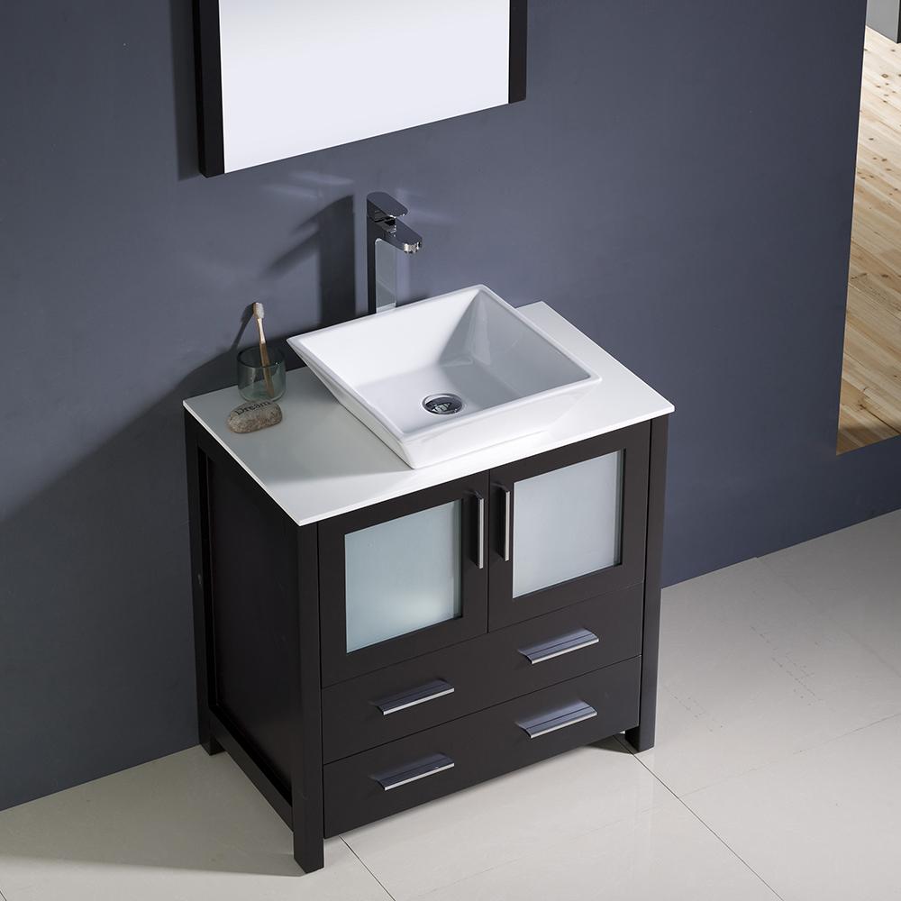 Fresca Torino 30" Espresso Modern Bathroom Vanity w/ Vessel Sink