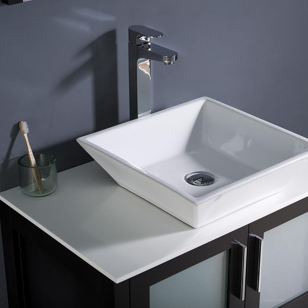Fresca Torino 30" Espresso Modern Bathroom Vanity w/ Vessel Sink