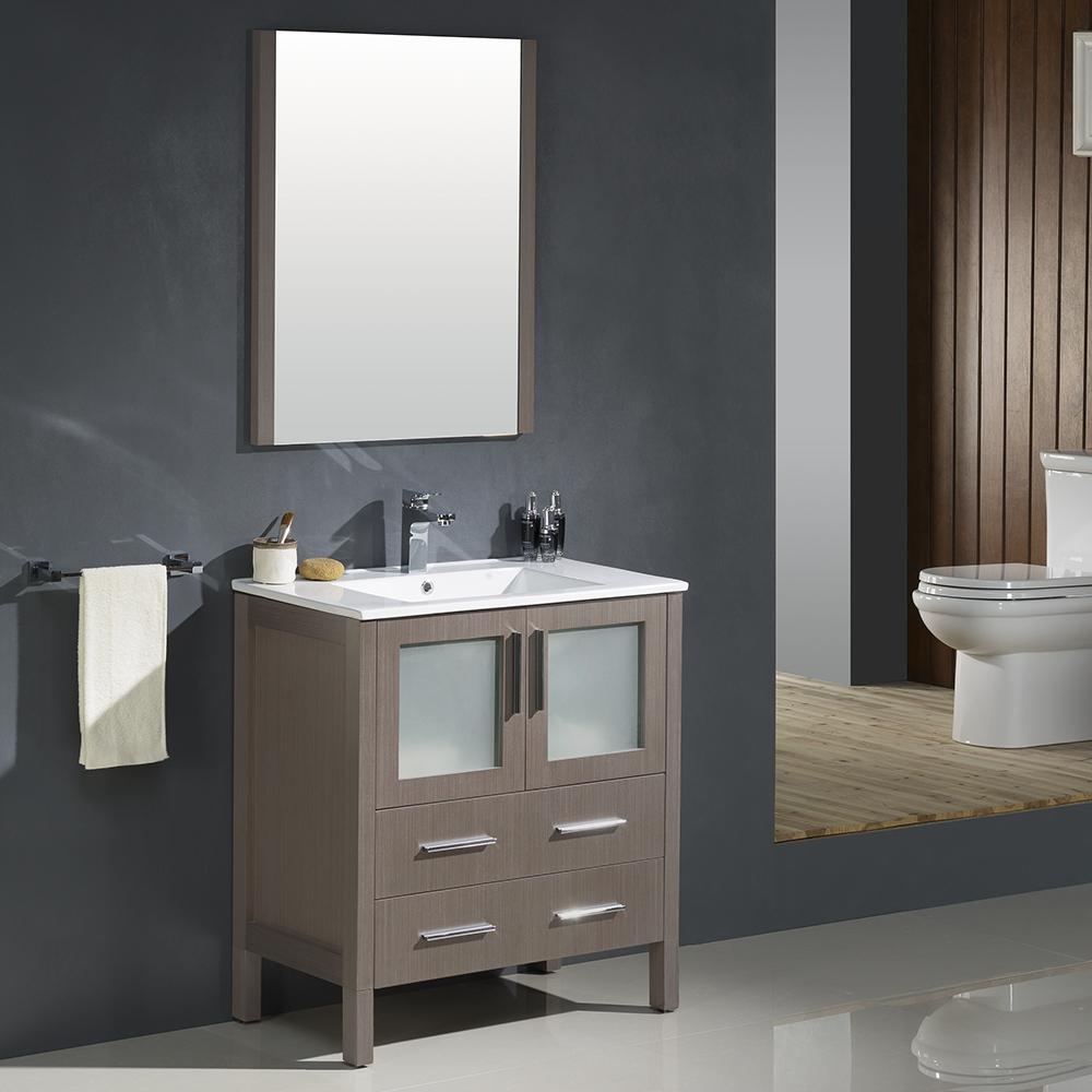 Fresca-Torino-30"-Gray-Oak-Modern-Bathroom-Vanity-w/-Integrated-Sink-(FVN6230GO-UNS)