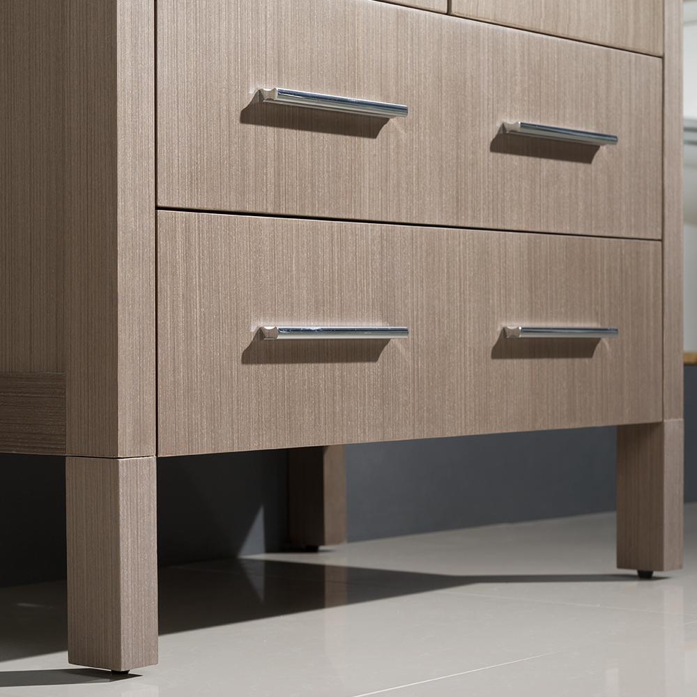 Fresca Torino 30" Gray Oak Modern Bathroom Vanity w/ Integrated Sink