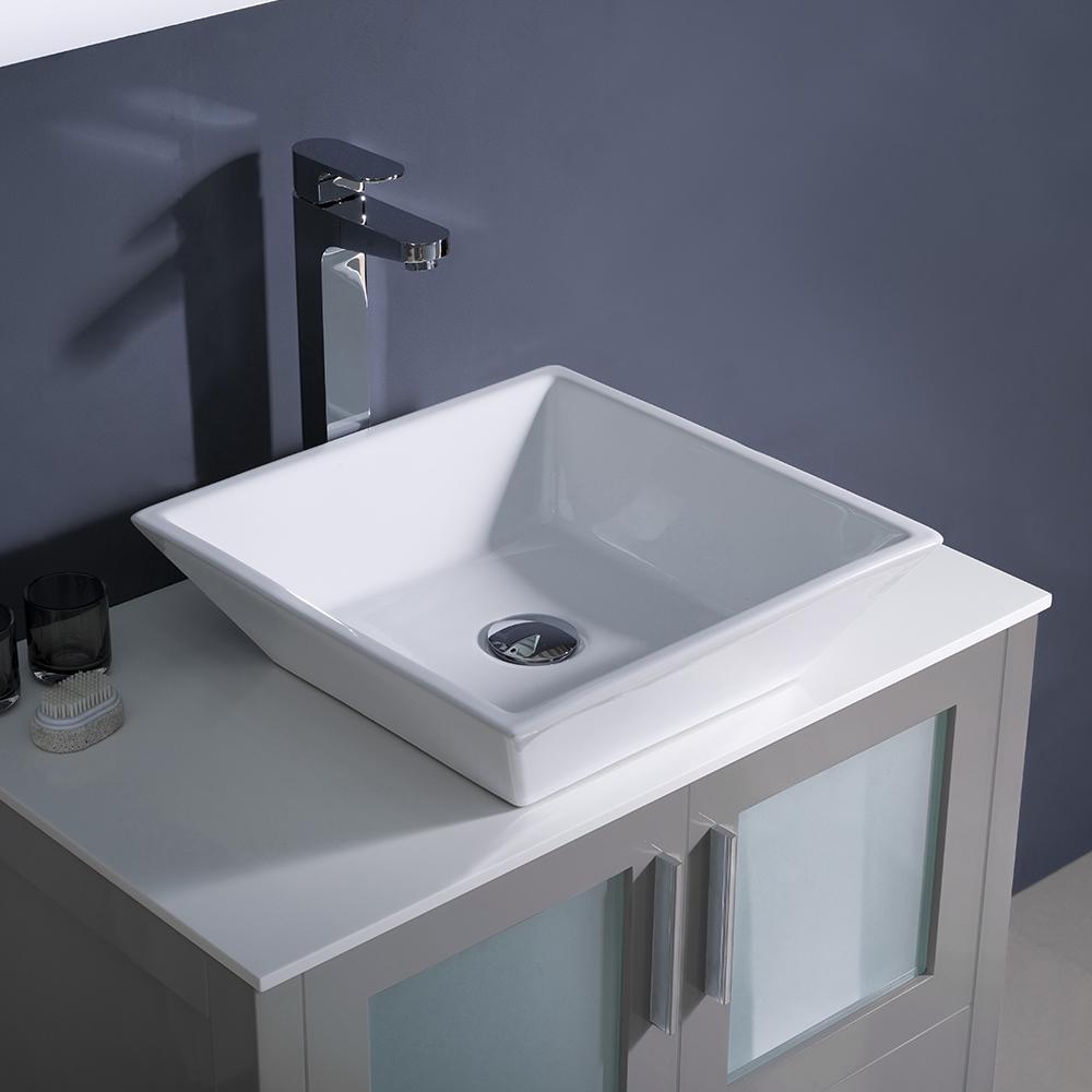 Fresca Torino 30" Gray Modern Bathroom Vanity w/ Vessel Sink