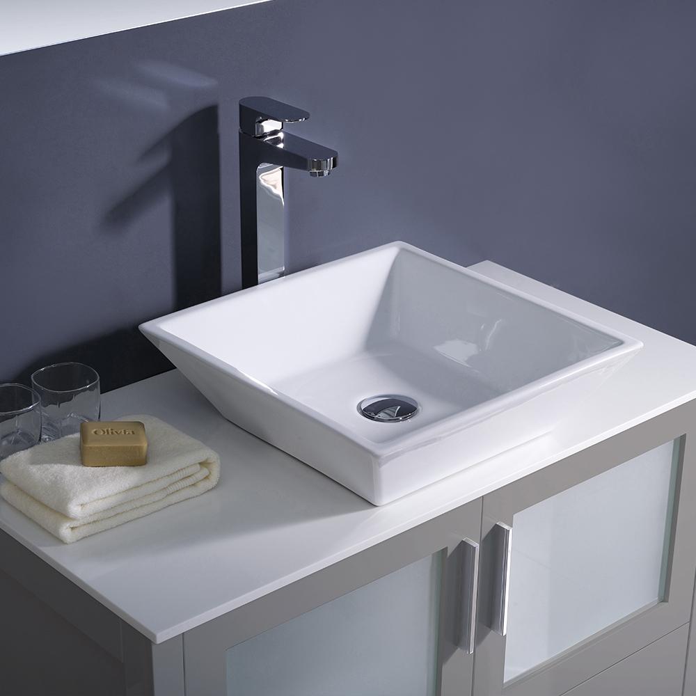 Fresca Torino 36" Gray Modern Bathroom Vanity w/ Vessel Sink