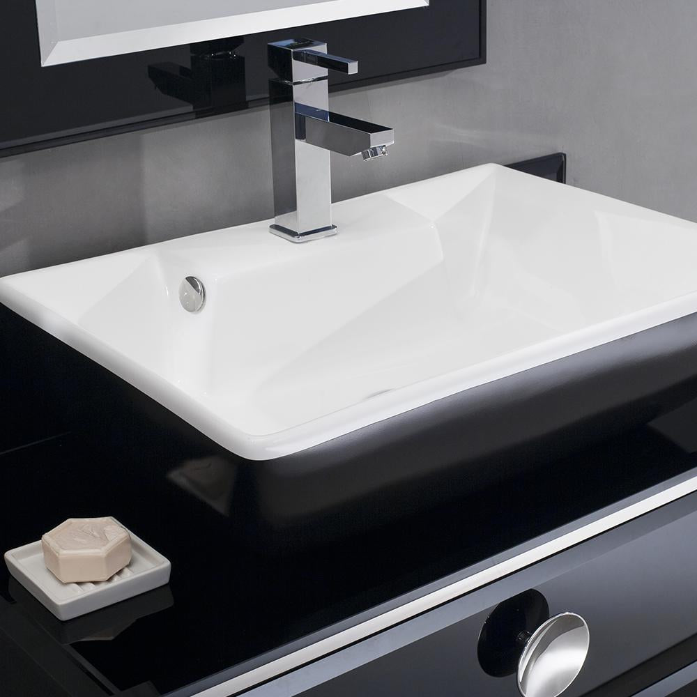 Fresca Moselle 36" Modern Glass Bathroom Vanity w/ Mirror