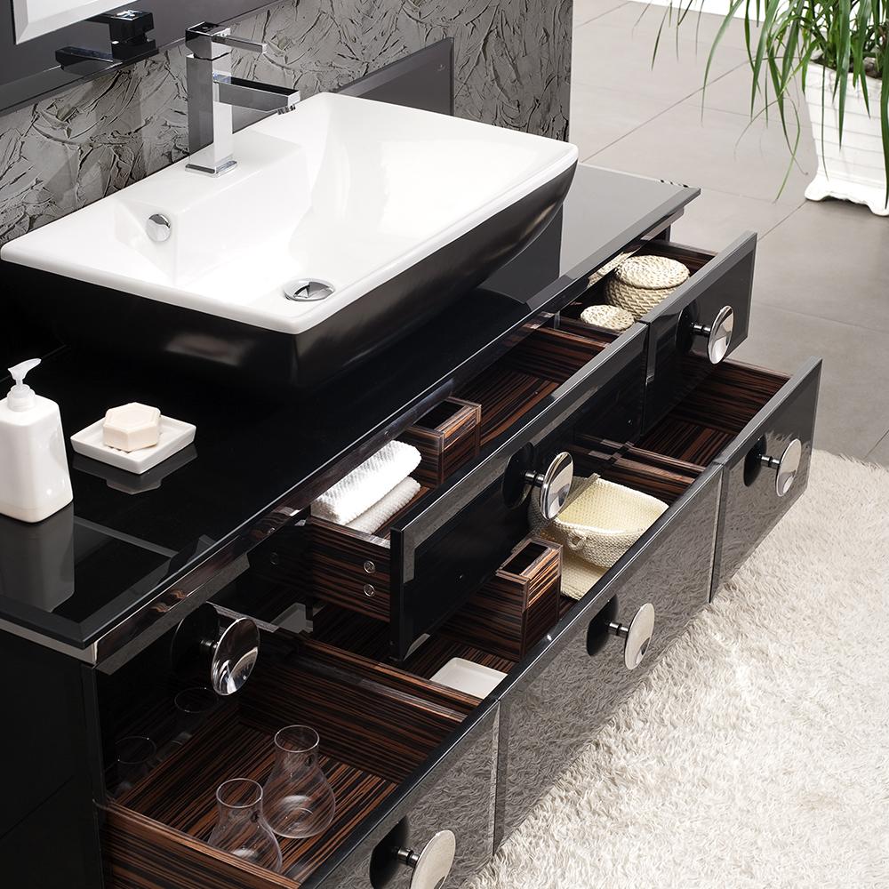 Fresca Moselle 59" Modern Glass Bathroom Vanity w/ Mirror