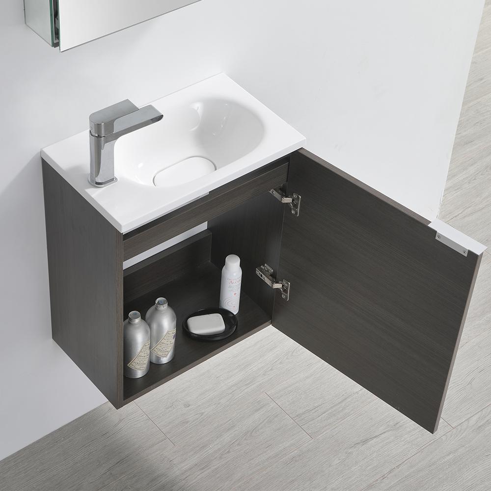 Fresca Valencia 20" Gray Oak Wall Hung Modern Bathroom Vanity w/ Medicine Cabinet