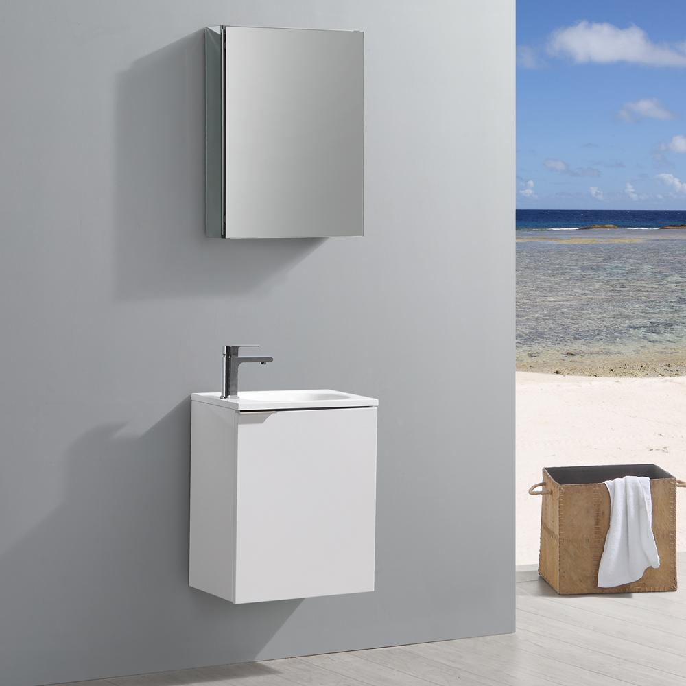 Fresca-Valencia-20"-Glossy-White-Wall-Hung-Modern-Bathroom-Vanity-w/-Medicine-Cabinet-(FVN8003WH)