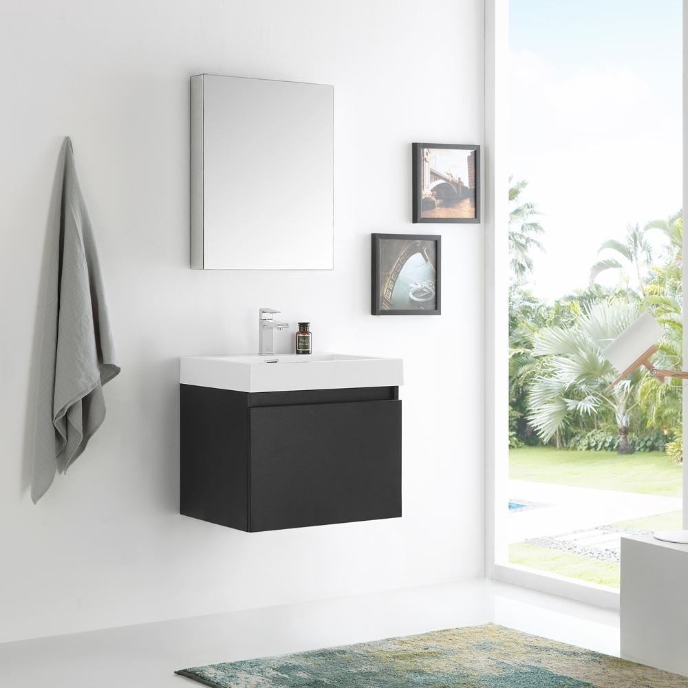 Fresca-Nano-24"-Black-Modern-Bathroom-Vanity-w/-Medicine-Cabinet-(FVN8006BW)