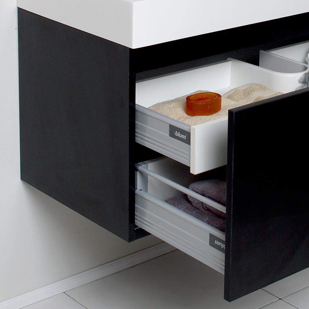 Fresca Mezzo 39" Black Modern Bathroom Vanity w/ Medicine Cabinet