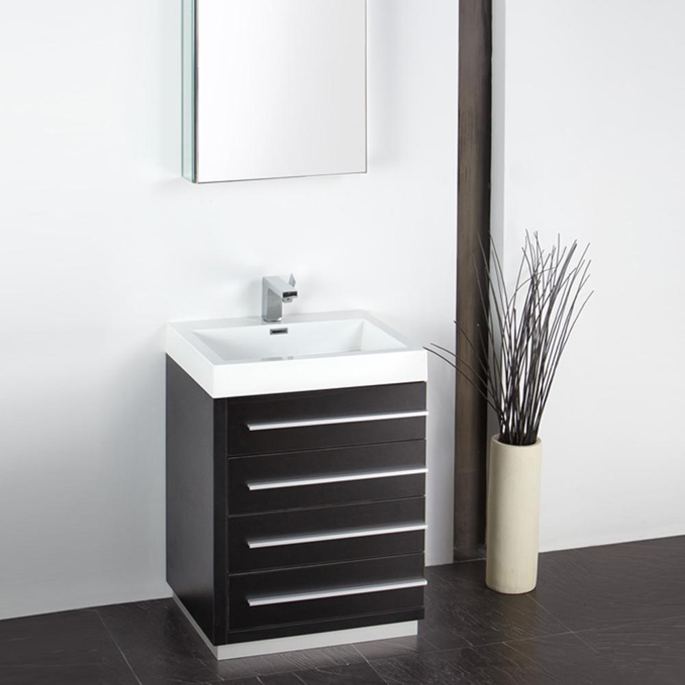 Fresca-Livello-24"-Black-Modern-Bathroom-Vanity-w/-Medicine-Cabinet-(FVN8024BW)