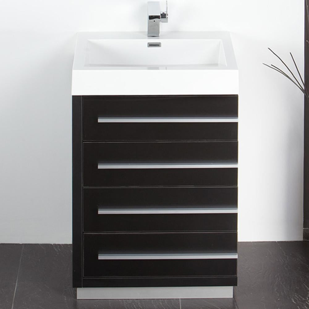 Fresca Livello 24" Black Modern Bathroom Vanity w/ Medicine Cabinet