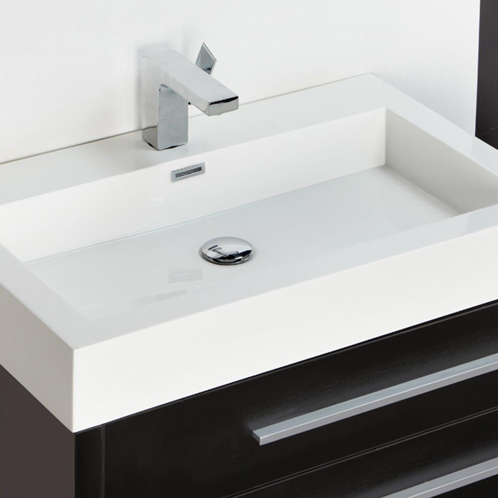 Fresca Livello 30" Black Modern Bathroom Vanity w/ Medicine Cabinet