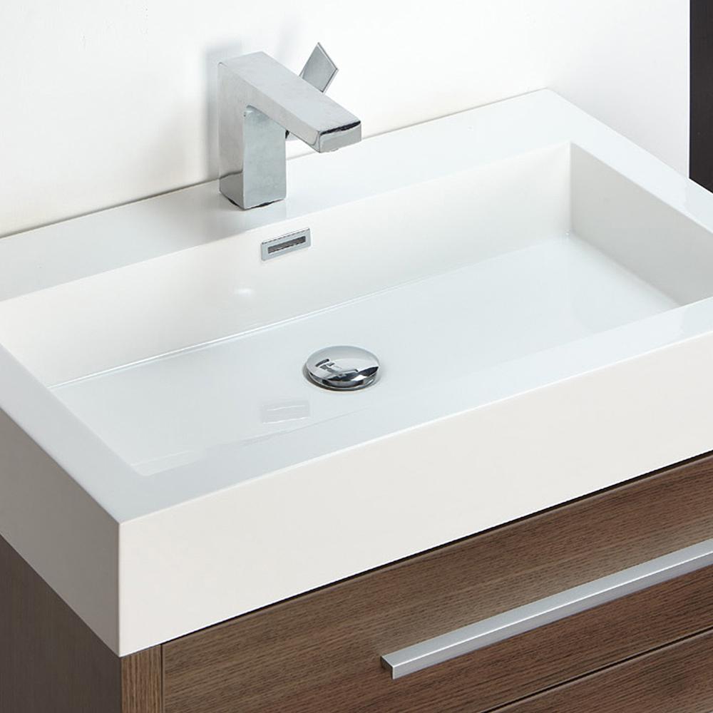 Fresca Livello 30" Gray Oak Modern Bathroom Vanity w/ Medicine Cabinet