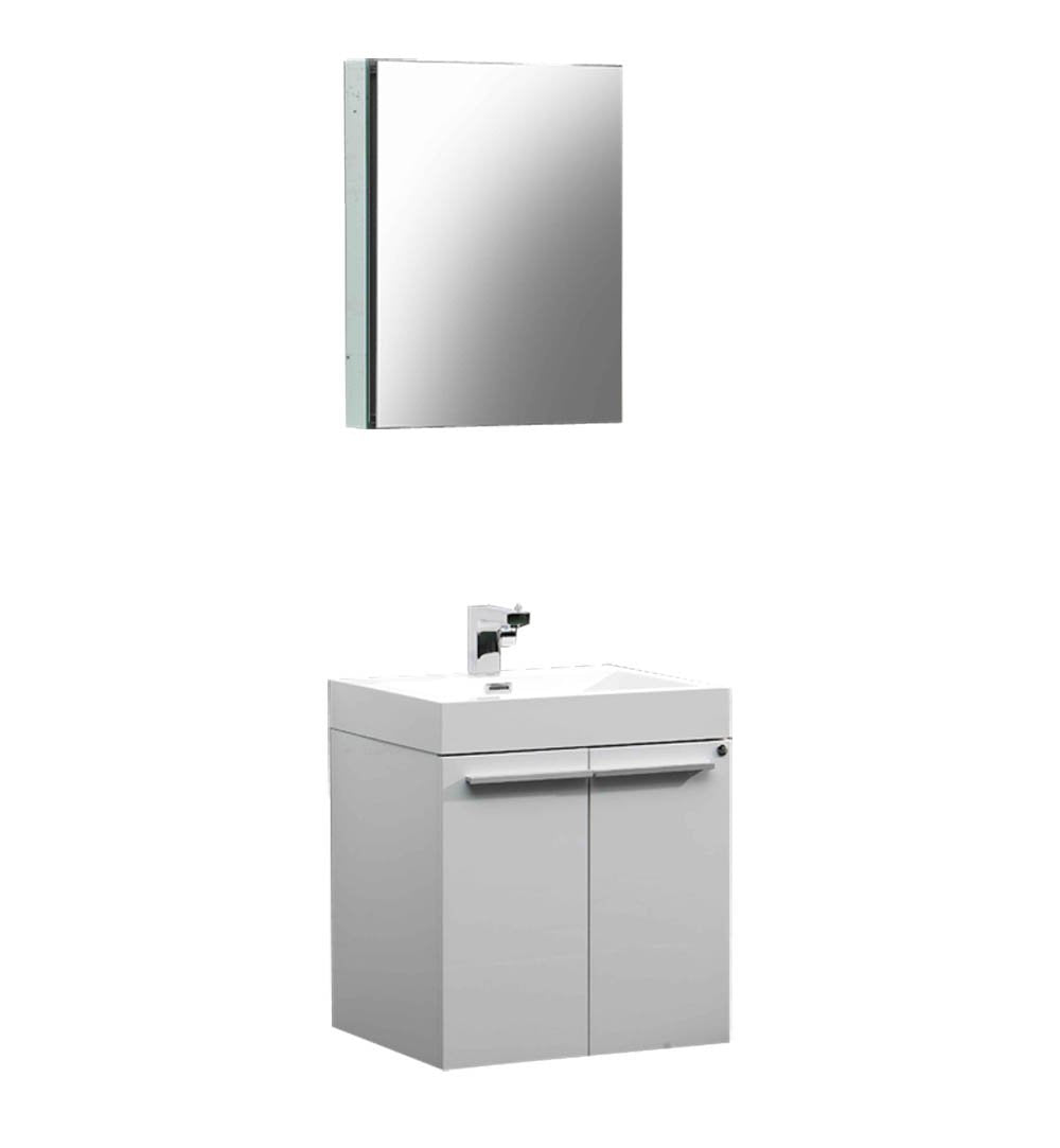 Fresca Alto 23" White Modern Bathroom Vanity w/ Medicine Cabinet