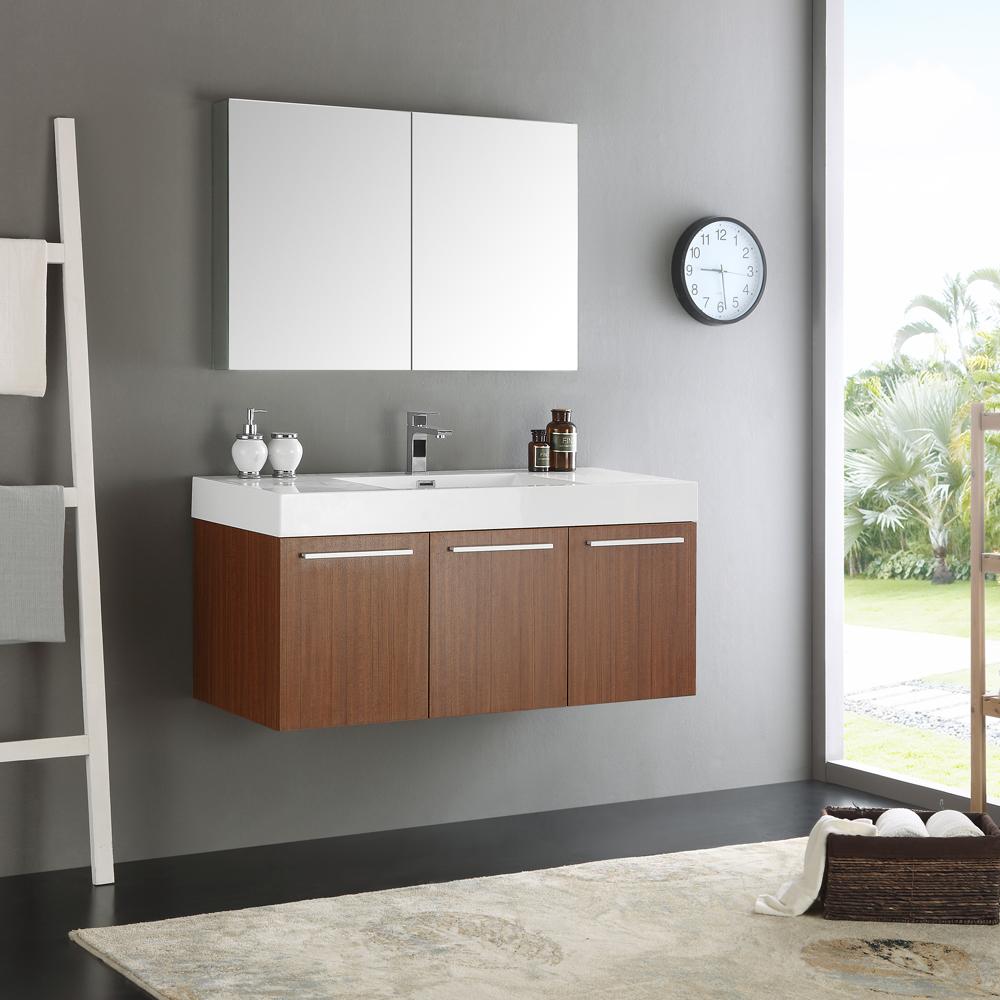 Fresca-Vista-48"-Teak-Wall-Hung-Modern-Bathroom-Vanity-w/-Medicine-Cabinet-(FVN8092TK)