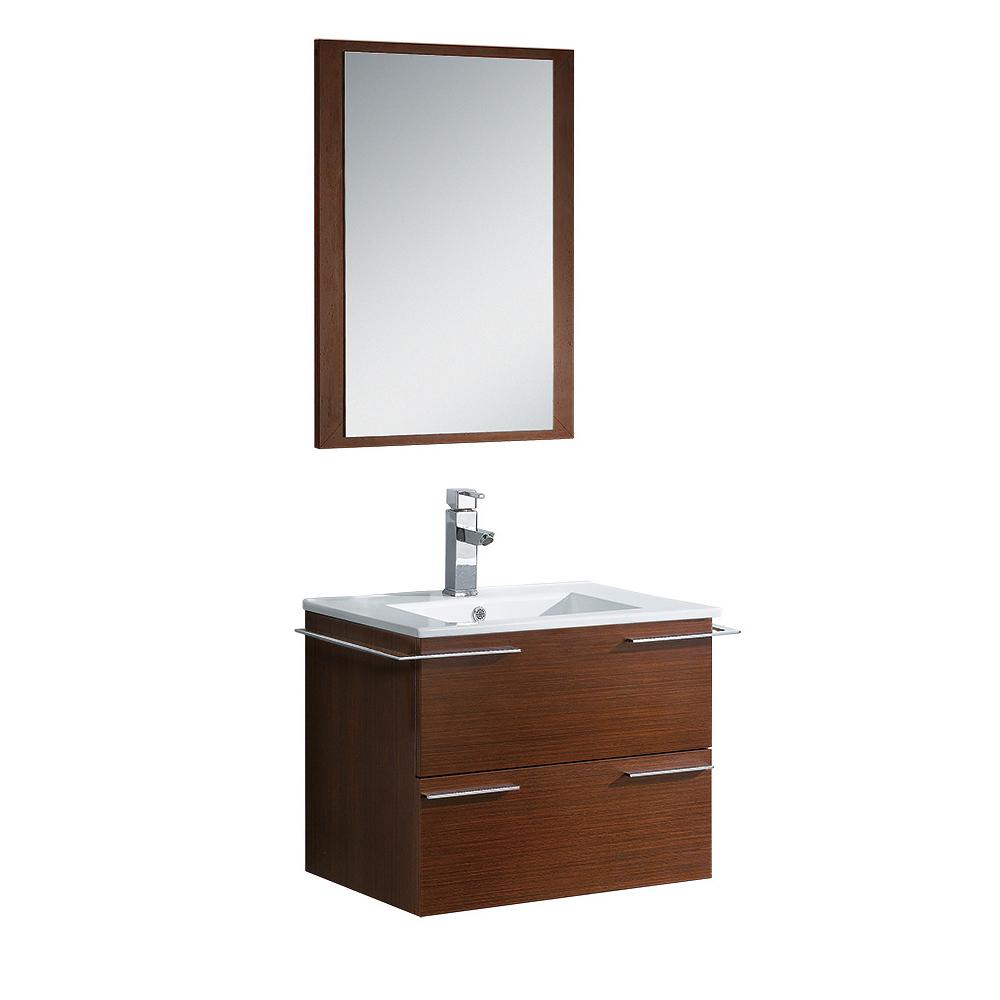Fresca Cielo 24" Wenge Brown Modern Bathroom Vanity w/ Mirror