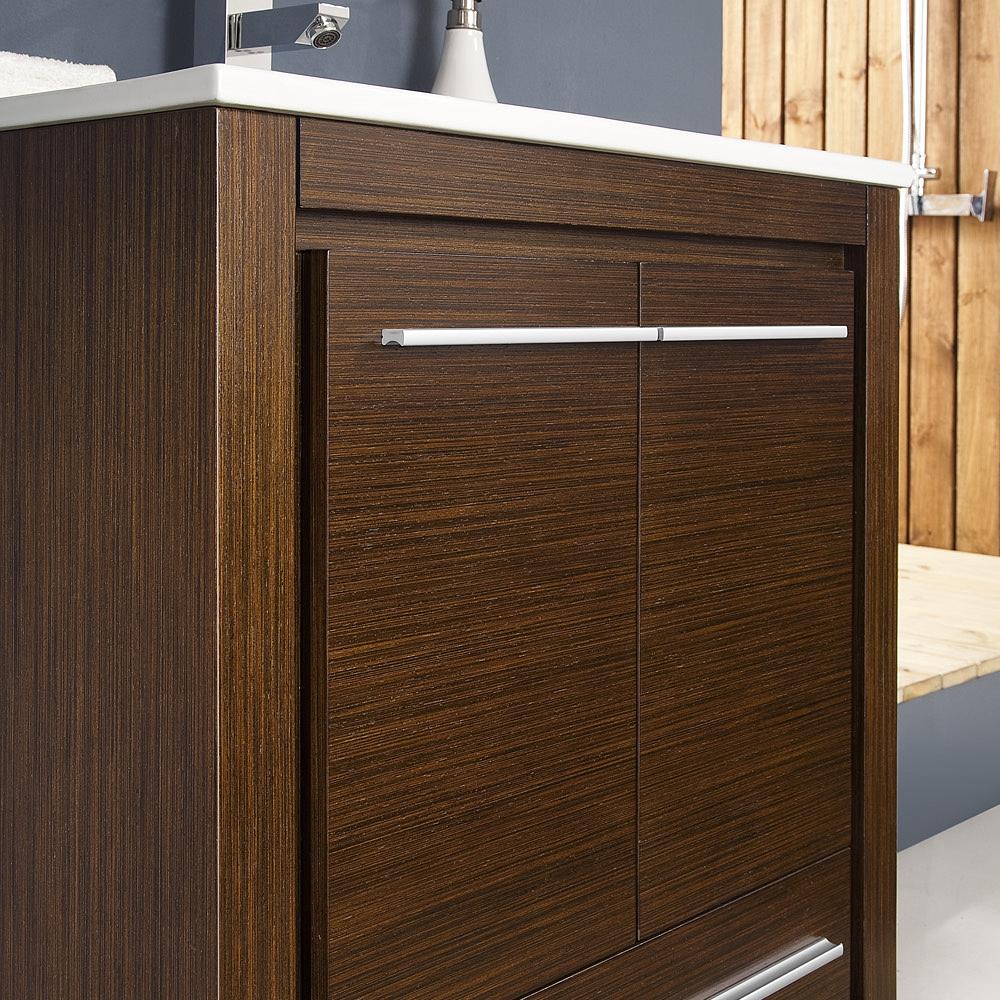 Fresca Allier 24" Wenge Brown Modern Bathroom Vanity w/ Mirror