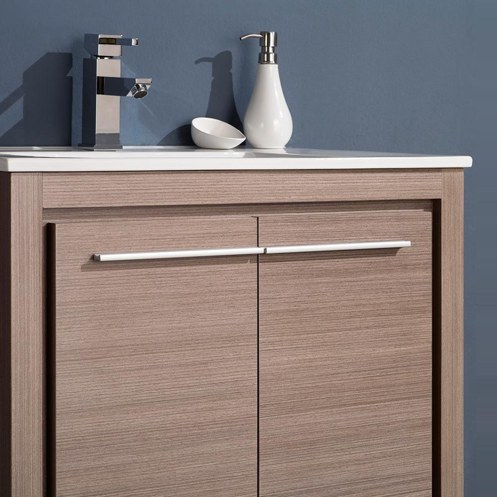 Fresca Allier 30" Gray Oak Modern Bathroom Vanity w/ Mirror